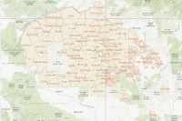 Navajo Nation Chapter Boundaries Map Navajo Chapters With Labels